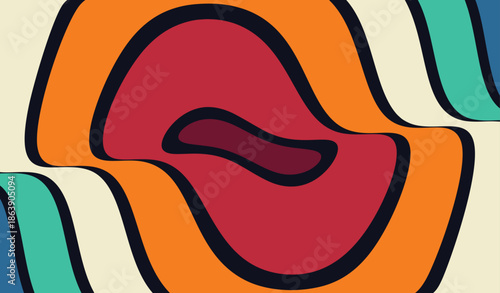 Dynamic effect. Optic art illustration of circles. 3d vector for brochure, poster, cover, card, presentation, flyer or banner.