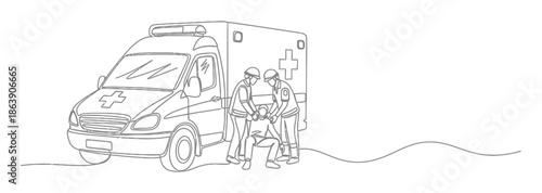 Elegant First Aid Emergency Line Art | Minimalist Single Line Drawing