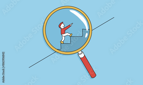 成長実感について確認しているイラスト