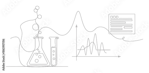 Minimalist Line Art Laboratory Test Result Illustration