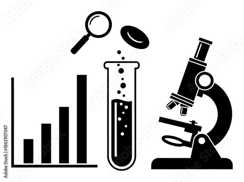 Laboratory Test Result Silhouette Vector Illustration