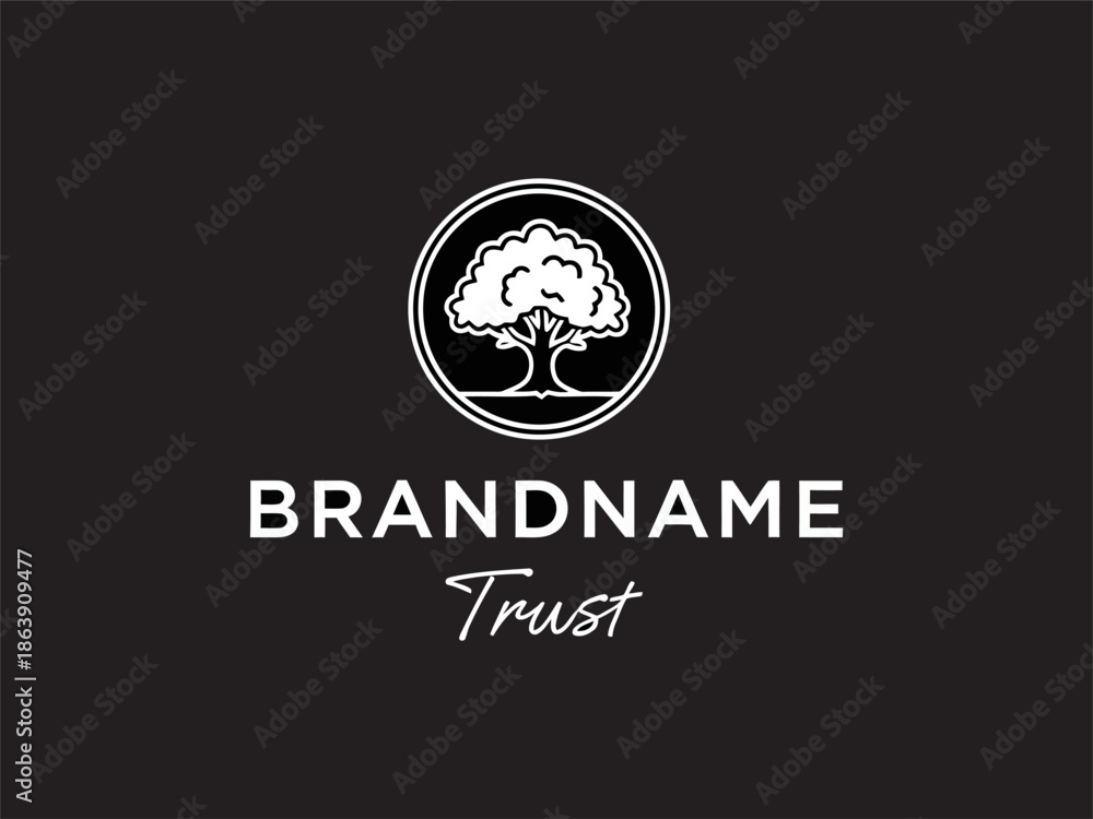 Fototapeta premium Simple White Tree Logo Design Element.