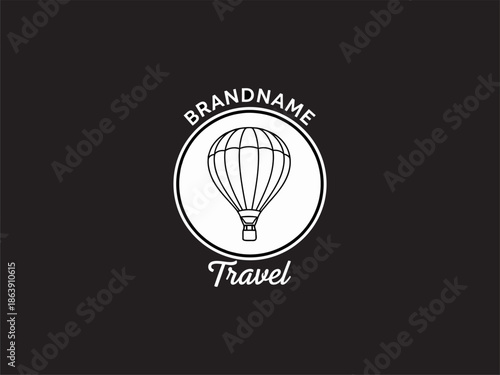 Hot Air Balloon Logo Design Element.