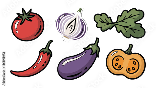 A Colorful Harvest of Fresh Vegetables: A vibrant assortment of essential vegetables, each a symbol of freshness and wholesome nutrition, elegantly arranged for culinary inspiration.