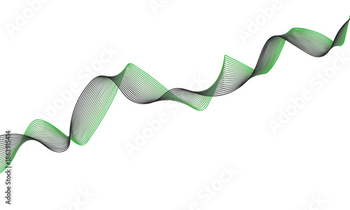 green ribbon on white background web line patten line  illustration