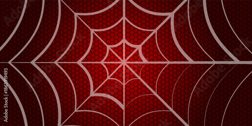 Spider web. Cobweb on Red background. Vector illustration