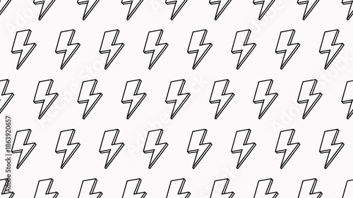 Repetitive pattern of small, hand-drawn lightning bolt symbols fills the frame, suggesting energy, excitement, or sudden bursts of power in a seamless background texture.