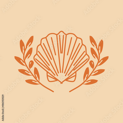 Minimal Shell Icon Vector for Ocean, Beach, and Marine Graphic Design