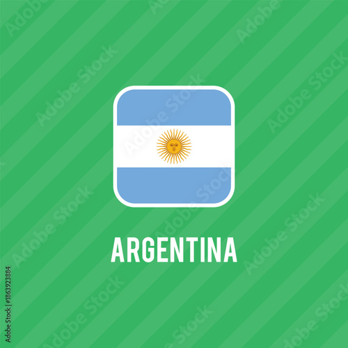 National flag of Argentina. Argentinian flag. Vector Illustration