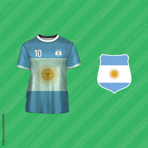 National flag of Argentina. Argentinian flag. Vector Illustration