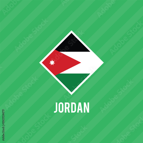 National Jordan flag. national flag on textured background. Fabric Texture. Hashemite Kingdom of Jordan. Asian country. State symbol of Jordan