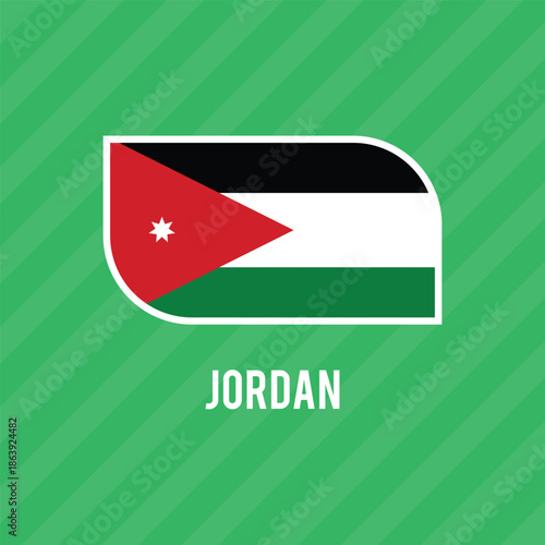 National Jordan flag. national flag on textured background. Fabric Texture. Hashemite Kingdom of Jordan. Asian country. State symbol of Jordan