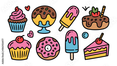 Sweet Indulgence: A delightful assortment of colorful sweets, capturing a sense of pure joy. Perfect for anyone with a sweet tooth.