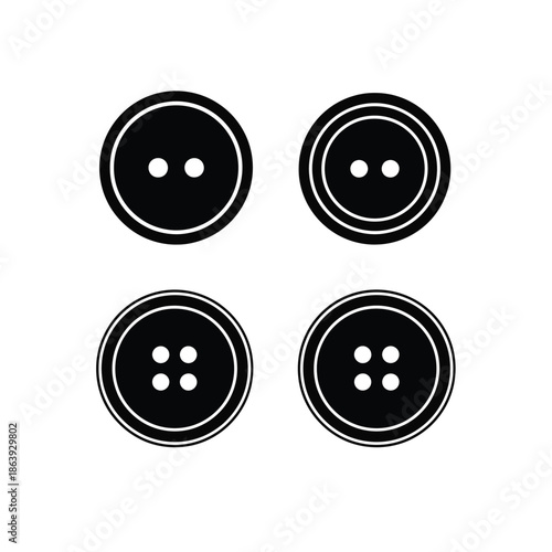a simple illustration depicts four circular buttons two solid black and two with white outlines arranged in a square format