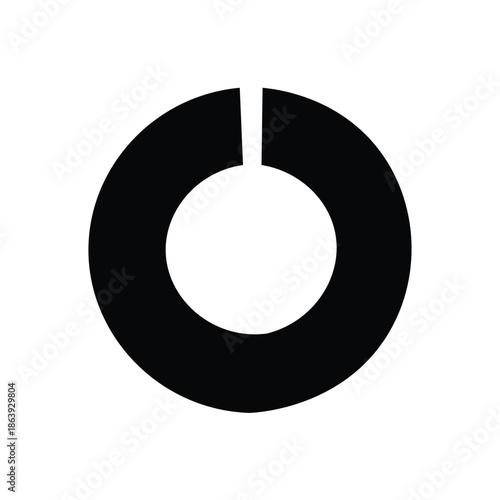 Minimalistic power button on white background