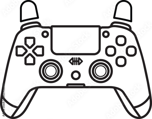 PS5 gaming controller  line art vector