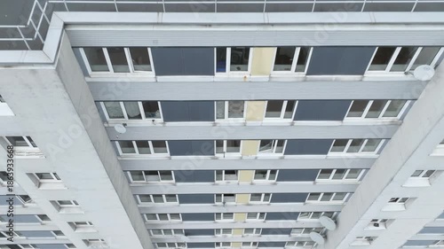 Vue aérienne de la banlieue parisienne, nord de Paris, Saint denis, Seine saint denis