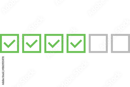 Unchecked boxes alongside checked boxes in a simple graphical illustration