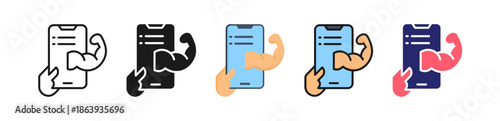Training Phone Multiple Style Icon Set Collection. 