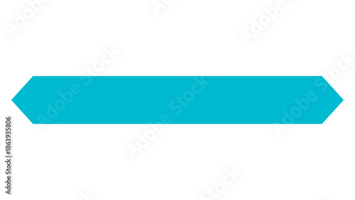 blue banner with pointed ends for text and headings flat vector illustration isolated on white