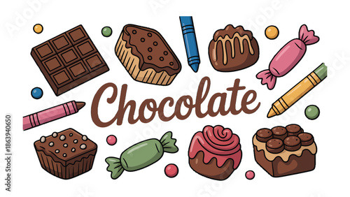 A Sweet Symphony of Chocolate: An array of delightful chocolate treats. From decadent bars to artistic candies, a feast for the eyes and a promise of sweet satisfaction.