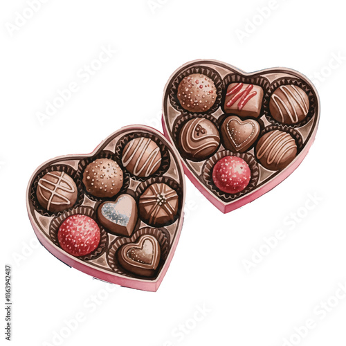 A heart shaped box filled with delicious chocolates as a sweet gift for love and celebrations