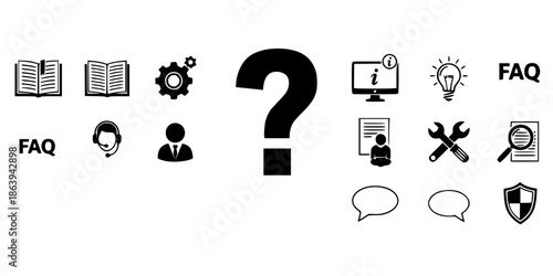 Self-Service FAQ Knowledge Base Vector Icon