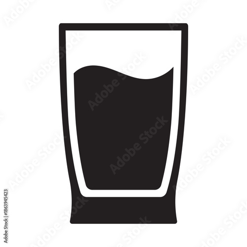 Drinking Glass Icon, Water Cup for Healthy Hydration Symbol