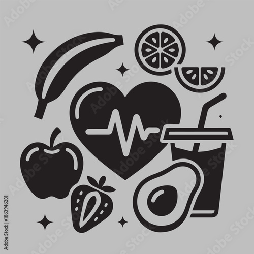 set of food icons