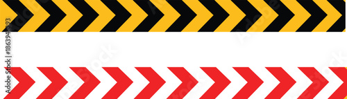 Construction Arrow Border Minimalist Illustration for Site Boundary Marking, construction site management, hazard zone identification, and industrial safety manuals.