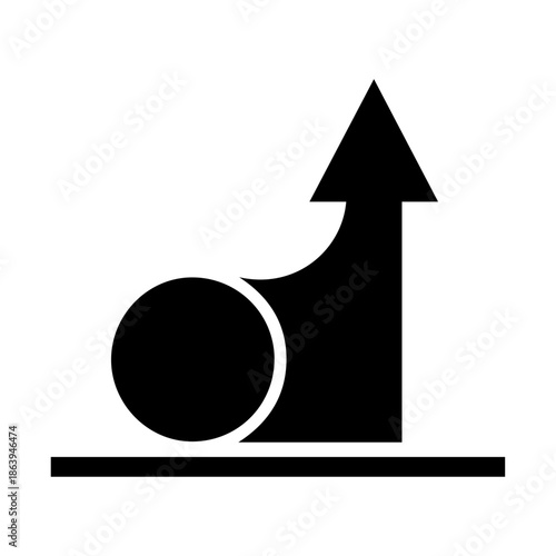 Increasing trend graph icon