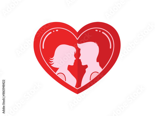 Couple Silhouette in Heart