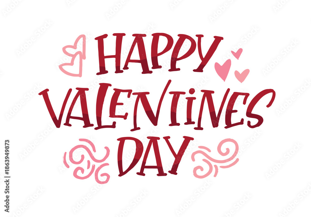 Obraz premium Valentine's Day core. Hand drawn doodle lettering quote about Love. Lettering for t-shirt design, mug print, bag print, clothes fashion. 100% hand drawn vector image.