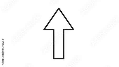 Simple black arrow pointing upward on white background