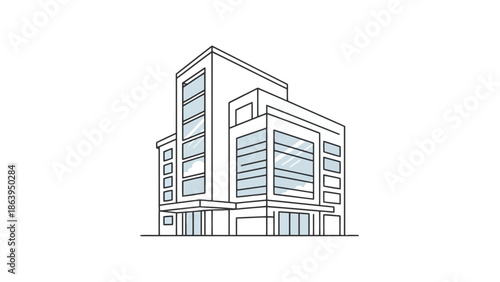 Modern office building illustration