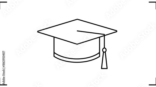 Graduation cap icon on white background
