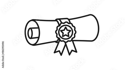Certificate with ribbon and star seal