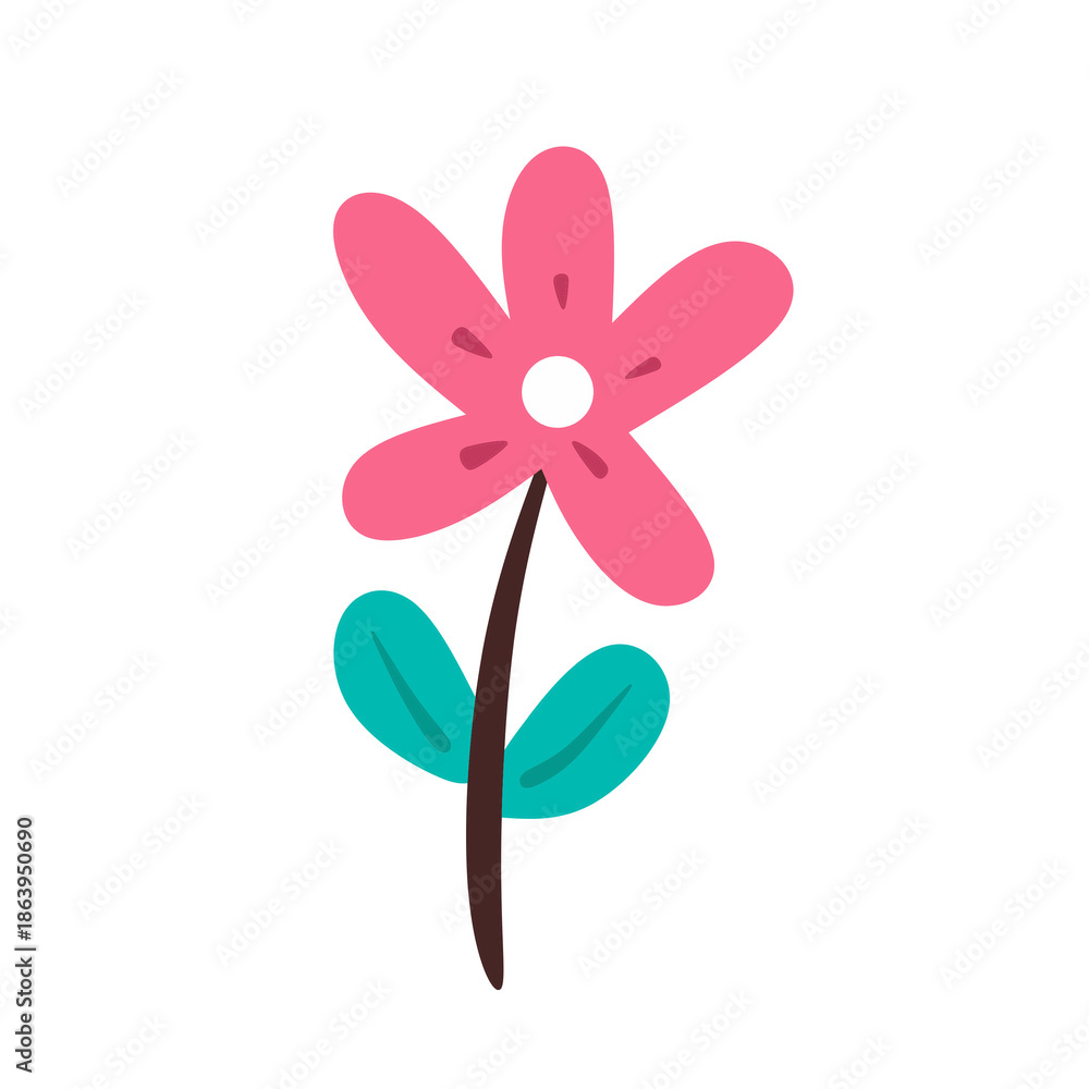 Fototapeta premium pink flower isolated on white