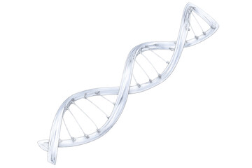 Dna double helix illustrating genetics, biological research, medicine, and scientific concepts. Transparent background