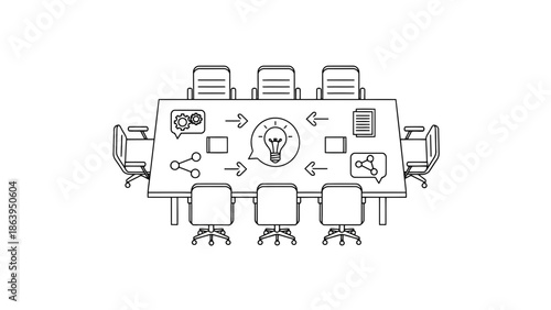 Brainstorming session around the conference table