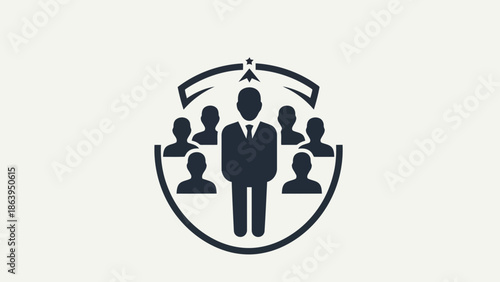 Leader standing out among team members