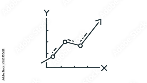 Graph showing trend with fluctuations and overall increase
