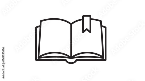 Open book with bookmark icon