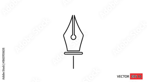 Simple line drawing of a fountain pen nib