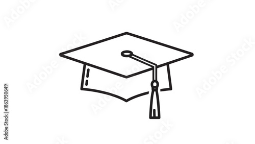 Graduation cap icon on white background
