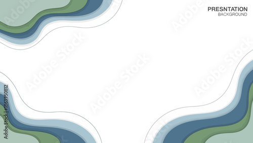 Modern presentation background with abstract wavy shapes