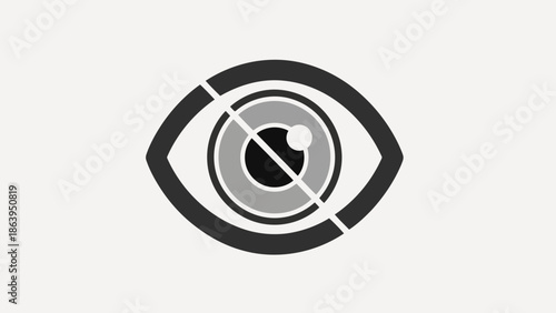 Eye icon with prohibition symbol indicating surveillance or monitoring is prohibited