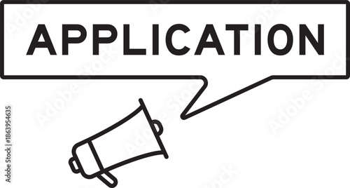 Megaphone icon with speech bubble in word application on white background