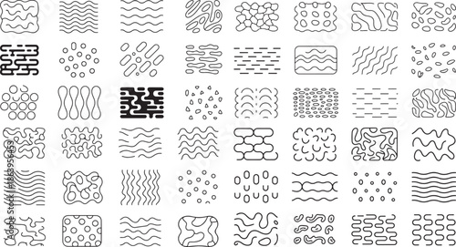 Collection of various abstract line patterns and textures for design elements