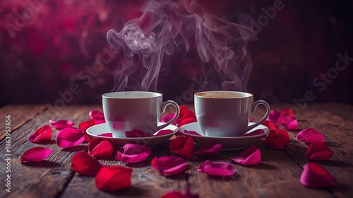 Romantic Tea Moment with Rose Petals